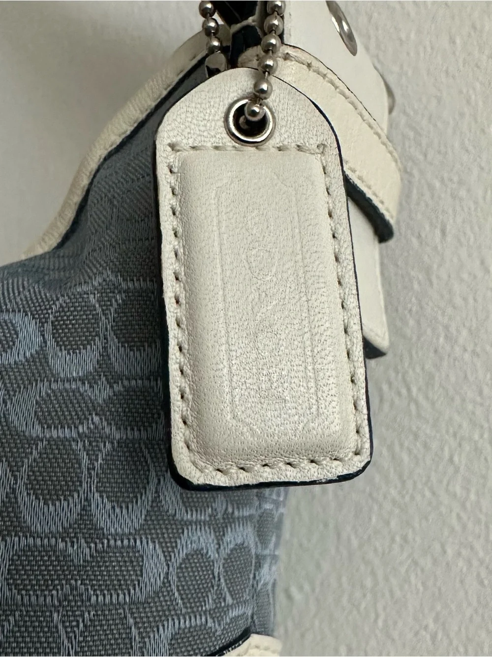 Vintage Coach Y2K 6351 Blue White Soho Signature Sufflette Hobo Shoulder Bag